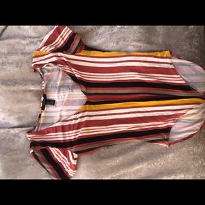 Striped V-neck Bodysuit